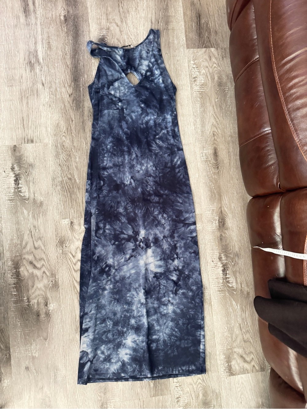 Sanctuary Medium Sleeveless Tie-Dye Maxi Dress in Navy and Light Blue. New